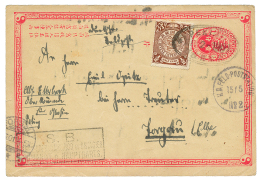 1901 CHINA P./Stat 1c+ 1/2c Canc. PEKING + FELD.POSTSTATION N°2 To GERMANY. Vf. - Other & Unclassified