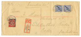 1900 CHINA 30c + GERMAN CHINA 20pf(x2) Canc. TSINGTAU KIAUTSCHOU On REGISTERED Envelope To GERMANU. RARE. Vvf. - Andere & Zonder Classificatie