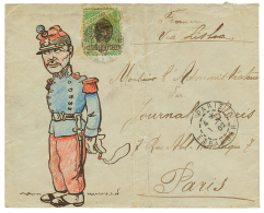 1902 BRAZIL 300r(small Fault) On Illustrated Envelope(crease) To PARIS(FRANCE). Vf. - Autres & Non Classés