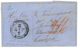 BRAZIL To DENMARK : 1862 BRESIL BORDEAUX + CORREOS DA CORTE BRAZIL On Cover To DENMARK. Vf. - Otros & Sin Clasificación