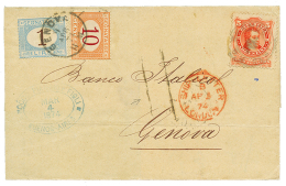 1874 ARGENTINA 5c + "11" Tax Marking + ITALY 10c + 1L POSTAGE DUE On Cover To GENOVA. Vvf. - Andere & Zonder Classificatie