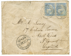 1882 EGYPT 20 PARA(x2) Canc. BRITISH ARMY POST OFFICE EGYPT On DISINFECTED Envelope(stains) To ENGLAND. Very Scarce. F/V - Sudan (...-1951)