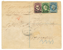 1896 1/2d+ 3d+ 2 1/2d + REGISTERED ST HELENA On Envelope(small Fault) To BREMEN GERMANY. Vf. - Isla Sta Helena