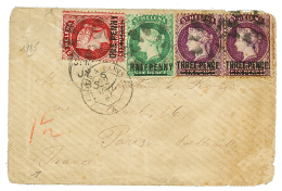 1885 1/2p+ 1d+ 3d(x2) On Small Envelope(fault) From ST HELENA To FRANCE. Scarce. Vf. - Sint-Helena