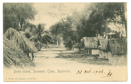 DENIS ISLAND : 1906 6c Canc. SEYCHELLES On Card (DENIS ISLAND, SALOMER CAMP) To FRANCE. Vf. - Seychellen (...-1976)