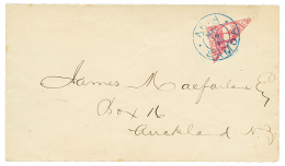 DAVIS POST : 1895 Bisect 1 SCHILLING Canc. APIA SAMOA On Envelope To AUCKLAND NEW ZEALAND. RARE. Superb. - Samoa