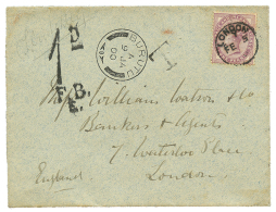 OIL RIVERS - NIGER COAST : 1900 GREAT BRITAIN 1d Canc. LONDON + BURUTU + Tax Marking On Envelope To LONDON. RARE. Superb - Nigeria (...-1960)