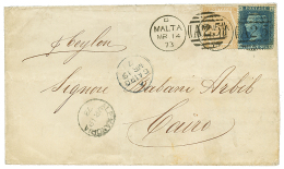 1873 2d + 6d Faults Canc. A25 + MALTA + ALEXANDRIA + CAIRO On Envelope To CAIRO EGYPT. Vf. - Malta (...-1964)