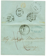 1850 LIVORNO VIA DI MARE / B On Entire Lettre From MALTA To FIRENZE(ITALY). Vvf. - Malta (...-1964)