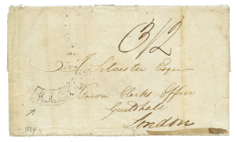 1824 Curved Cachet MALTA In Black On Entire Letter From MALTA To LONDON. Vf. - Malta (...-1964)