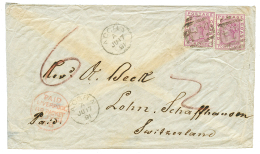 1881 4d(x2) Canc. 554 + ACCRA + "6" Tax Marking On Envelope To SWITZERLAND. Vvf. - Côte D'Or (...-1957)