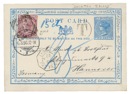 SOCOTRA ISLANDS : 1896 CEYLON P./Stat 2c Datelined "SCOTRA ISLANDS" + INDIA 1a Canc. ADEN + "T" Tax Marking + LIGNE N PA - Ceylon (...-1947)