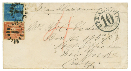 1868 BARBADOS 1d + 4d Canc. 1 + BARBADOES(verso) On Envelope Via HAVANNA To USA. Scarce. Vf. - Barbados (...-1966)