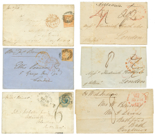 NEW SOUTH WALES : Lot 3 Stampless Covers (SHIP LETTER) + 3 Covers With 6s Or 1Sh To ENGLAND. F/Vf. - Other & Unclassified