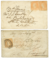 2 Covers : 1856 6d Fault To SCOTLAND And 6d(x2) Uncancelled + "6" Tax Marking To LONDON. F/Vf. - Other & Unclassified