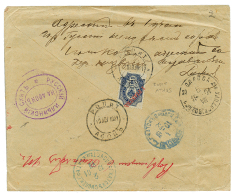 ROPIT ATHOS : 1901 1P Canc. ROPIT ATHOS + Maritime Cds On Reverse Of Envelope To RUSSIA. Vvf. - Turkish Empire