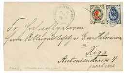 1894 MIXT WENDEN 2k + RUSSIA 7k Canc. On Envelope To RIGA. Vf. - Other & Unclassified