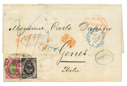 1868 30K + 5k On Entire Letter From MOSCOU To ITALY. Superb. - Other & Unclassified