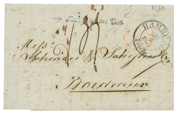 1848 HAMBURG + Straight Line Cachet On Entire Letter From RIGA To FRANCE. Vf. - Other & Unclassified