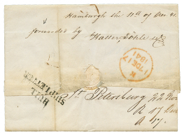 1841 Recto SCHIFFES BRIEF POST HAMBURG + Verso HULL SHIP LETTER + "FORWARDED By HALLER SOEHLE, HAMBURG" On Entire Letter - Other & Unclassified