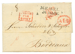 1830 MEMEL + P.P + A.E.D + PRUSSE PAR GIVET On Entire Letter From ST PETERSBURG To FRANCE. Vvf. - Other & Unclassified