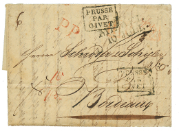 1821 MEMEL + P.P + PRUSSE PAR GIVET On Entire Letter From RIGA To FRANCE. Vf. - Andere & Zonder Classificatie