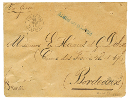 PORTUGUESE GUINEA : 1885 Blue Cachet FRANCO DE PORTE + LIGNE J PAQ FR N°6 On Envelope To FRANCE. GREAT RARITY. Vf. - Other & Unclassified