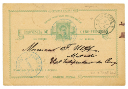 CABO VERDE To BELGIAN CONGO : 1890 P./Stat 30r Canc. CABINDA + S.VINCENTE To MATADI(ETAT INDEPENDANT DU CONGO). Verso, B - Other & Unclassified