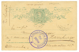 ANGOLA : 1915 P./Stat 10r From LANDANA + AUSLANDSTELLE EMMERICH/FREI GEGEBEN To HAMBURG. Vf. - Other & Unclassified