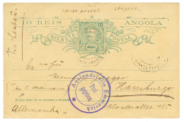 ANGOLA : 1915 P./Stat 10r From LANDANA + AUSLANDSTELLE EMMERICH/FREI GEGEBEN To HAMBURG. Vf. - Andere & Zonder Classificatie