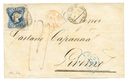 1853 25R + Tax Marking On Cover (fault) To ITALY. Vf. - Andere & Zonder Classificatie