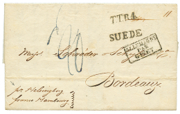 1824 TTR4 + SUEDE + ALLEMAGNE PAR GIVET On Entire Letter From CHRISTIANIA To FRANCE. Vvf. - Other & Unclassified