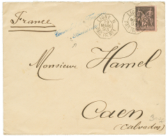 1893 FRANCE 25c Obl. LIGNE N PAQ FR N°1 + CONSULAT DE FRANCE BATAVIA On Envelope To FRANCE. Vvf. - Other & Unclassified