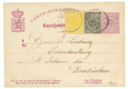 1878 P./Stat 6c + 1c+ 2c Canc. MERSCH To SAARBRUCKEN (GERMANY). Certificate BOTTGER(2015). RARE. Vvf. - Other & Unclassified