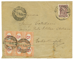 CONSTANTINOPLE - ITALIAN PO. : 1922 GREECE 30l On Envelope To CONSTANTINOPLE Taxed With ITALY POSTAGE DUE 5c(x6) Canc. P - Andere & Zonder Classificatie