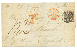 PAPAL STATES : 1852 5B Canc. ROMA + Tax Marking On Cover To ENGLAND. Vvf. - Papal States