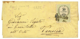 LOMBARDO : 1856 FISCAL 30c Canc. On Cover To VENEZIA. Vf. - Lombardo-Venetien