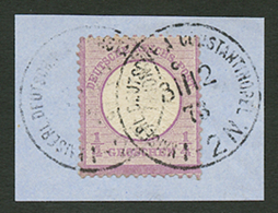 1/4gr (v16) Canc. KAISEL. DEUTSCH. PA CONSTANTINOPEL On Piece. Scarce. Michel = 700 Euros. Vf. - Turkey (offices)