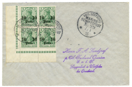 1913 10p Block Of 4 Canc. MARINESCHIFFSPOST N°29 On Envelope To GERMANY. Vvf. - Turkey (offices)