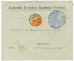 DIPLOMATIC MAIL : 1918 GERMANY 7 1/2(small Fault) Canc. BERLIN + AUSWARTIGES AMT Cachet On Envelope From SMYRNA To BERLI - Turkey (offices)