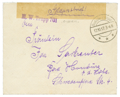 JILDIRIM : 1917 DEUTSCHE FELDPOST *** + M.W TRUPP 701 + Censor Label To GERMANY. Vvf. - Turkey (offices)