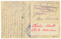 RAJAK : 1918 Boxed Censor N°511 On Military Card From RAJAK. Scarce. Vf. - Turkey (offices)