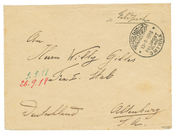 1918 FELDPOST MIL.MISS. SMYRNA On Envelope To GERMANY. Signed MANSFELD. Superb. - Turkey (offices)