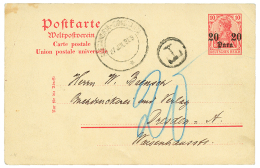 1909 P./Stat 20p Datelined CONSTANTINOPLE Canc. "T" + ALEXANDRIA-CONSTANTA To DRESDEN. Vf. - Turkey (offices)