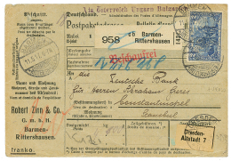 1917 GERMANY 2 MARK Canc. BREMEN On "BULLETIN D'EXPEDITION" To CONSTANTINOPEL. Verso, GERMANY 20pf + Stamps Of TURKEY Ca - Turkey (offices)