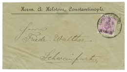 1884 10p On 5pf Canc. CONSTANTINOPEL On Envelope To GERMANY. Vf. - Turkey (offices)