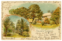 1899 GERMANY 5pf Canc. MARINE SCHIFFSPOST N°3 On Superb Card In Color "GruSS TALOFA SAMOA" Datelined APIA To GERMANY - Samoa
