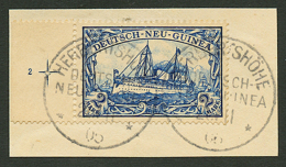 2 MARK With Sheet Margin With Number "2" Canc. HERBERTSHOHE On Piece. Vvf. - German New Guinea