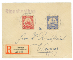 RABAUL : 1910 10pf + 20pf Canc. RABAUL On REGISTERED Cover To GERMANY. Vf. - German New Guinea