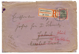 Incoming Mail : 1901 GERMANIA 40pf Canc. CHARLOTTENBURG On REGISTERED Envelope(faults) To JALUIT MARSHALL ISLANDS. The C - Mariana Islands